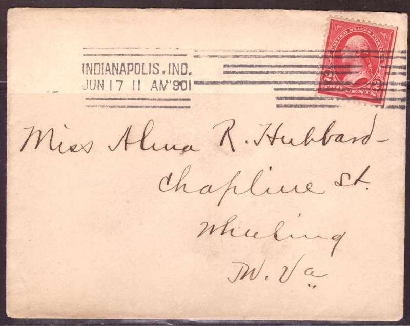 USA 1901 Cover from Indianapolis too Wheeling.