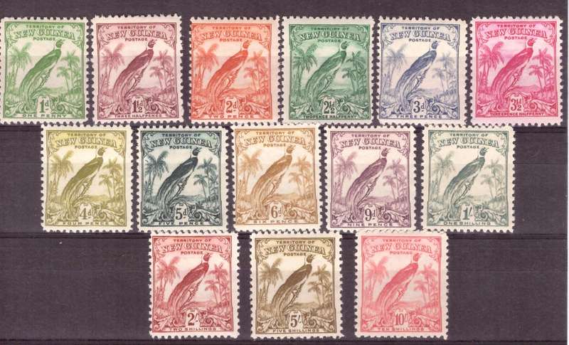 New Guinea  SG. cat #177-188  MH. from 1d to 10/. 1932.