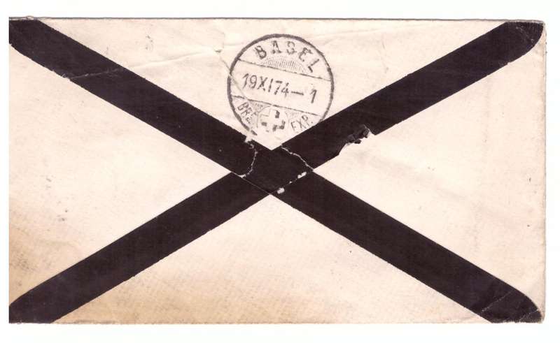 Switzerland cove 18-11- 1874 from Vevey to England