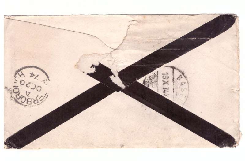Switzerland cover 17-10- 1874 from Vevey to England