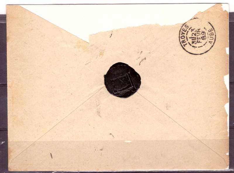 France cover send to Troyes Commune in France. cover is demage.