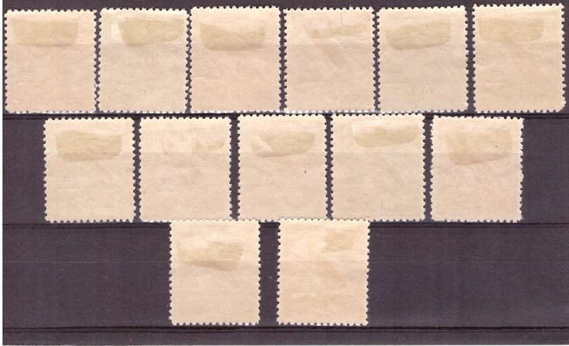 New Guinea  SG. cat #163-175.  MH. from 1/2d to 10/. 1931 Airmail oveprint. .
