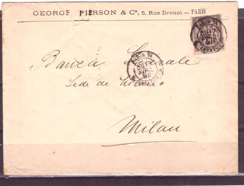 France to Italia 1892. Cover.