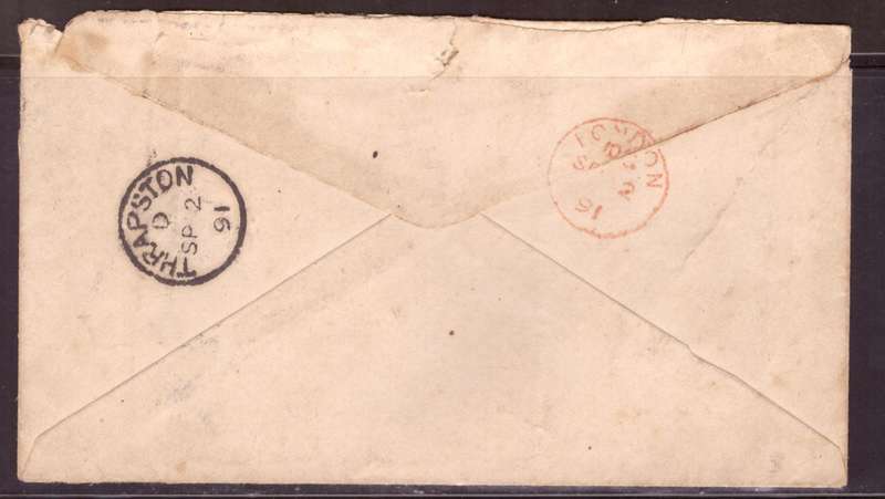 USA 1891 very rare Cover from HONOLULU HAWAII too ENGLAD. Tax 40centimes and 8d
