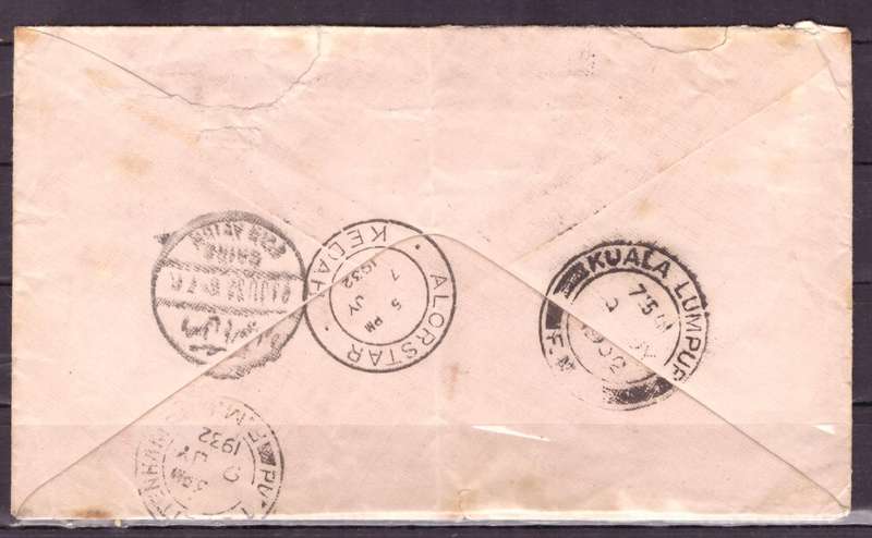 UNION of South AFRICA.  1932  From Cape Town to Selangor via Egypt.