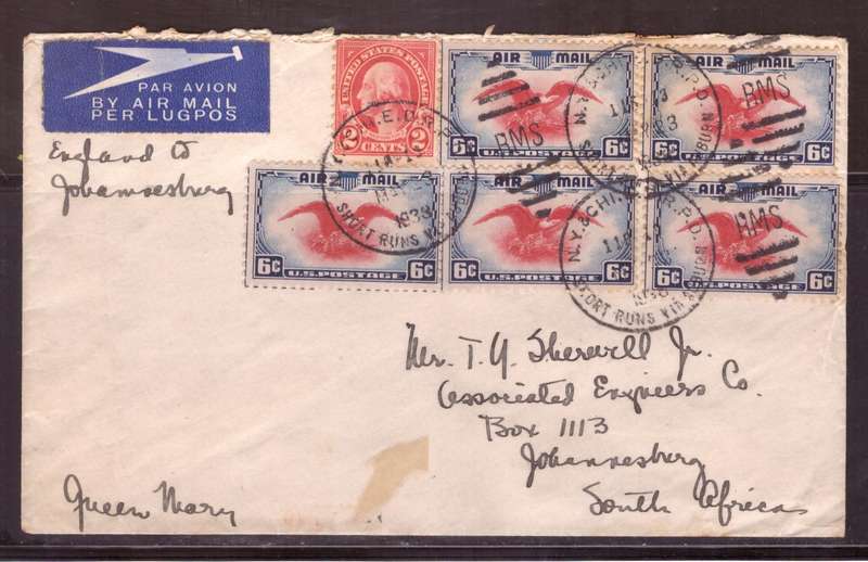 USA 1904 Cover from New York too  FOX HILL  Natal. [Q.Mary]