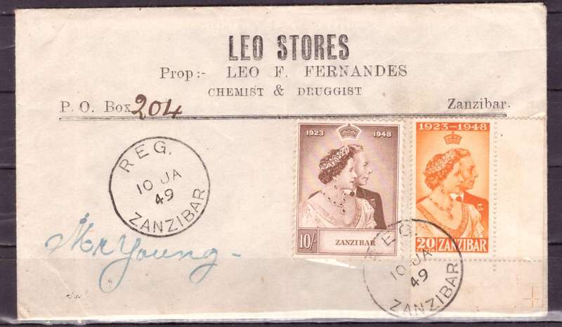 Zanzibar. 1949 cover With story.