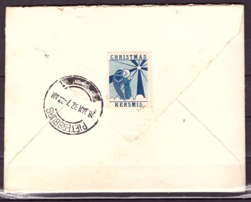 UNION  of South Africa.  Airmail from Pietersburg to London 1932. Cover.