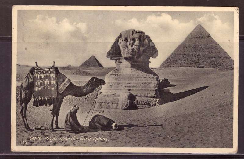 Egypt . Post Cart 1936 from Cairo too Durban.