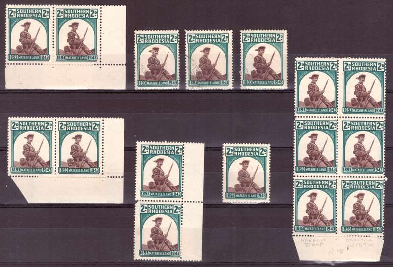 Southern Rhodesia 1943  #61. with all catalogue Varieties.