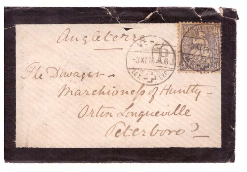Switzerland cover 3- 11- 1874 from Vevey to England