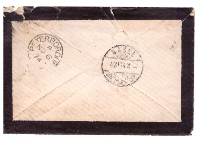 Switzerland cover 3- 11- 1874 from Vevey to England