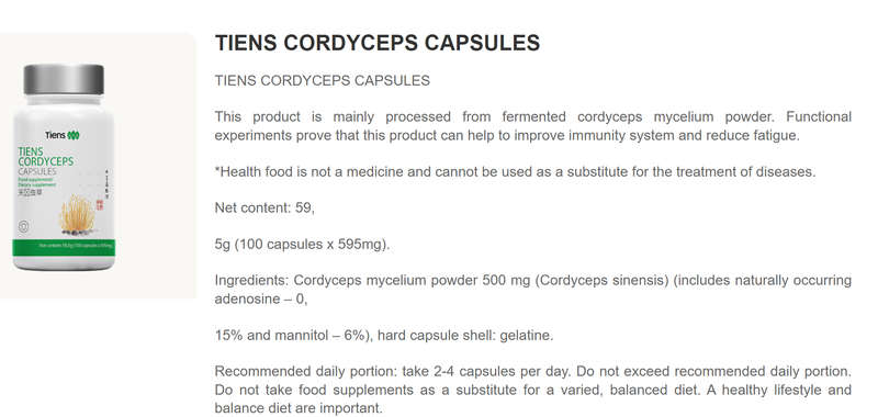 TIENS CORDYCEPS CAPSULES