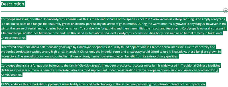 TIENS CORDYCEPS CAPSULES