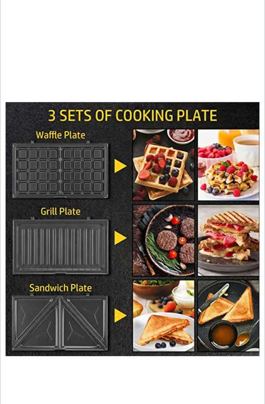 3 in 1 waffle sandwich panini maker