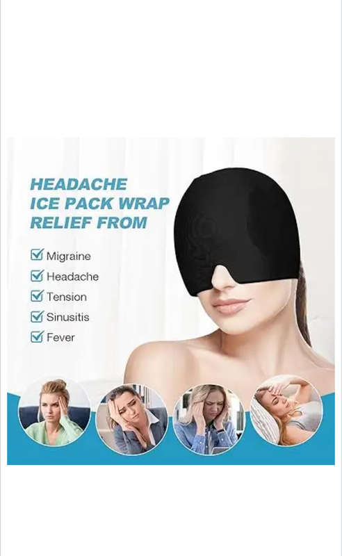 Headache and Migraine Relief Ice Cap Headache Ice Mask Hat for Migraines and Tension Headache Relief