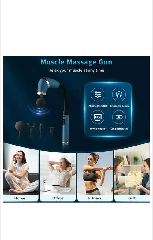 Massage Gun Deep Tissue  Handheld Percussion Massager with Display Screen, 12MM Portable