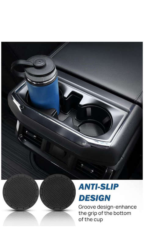 Car Cup Holder Coaster, 2 Pack Universal Anti-Slip Shockproof Car Coasters