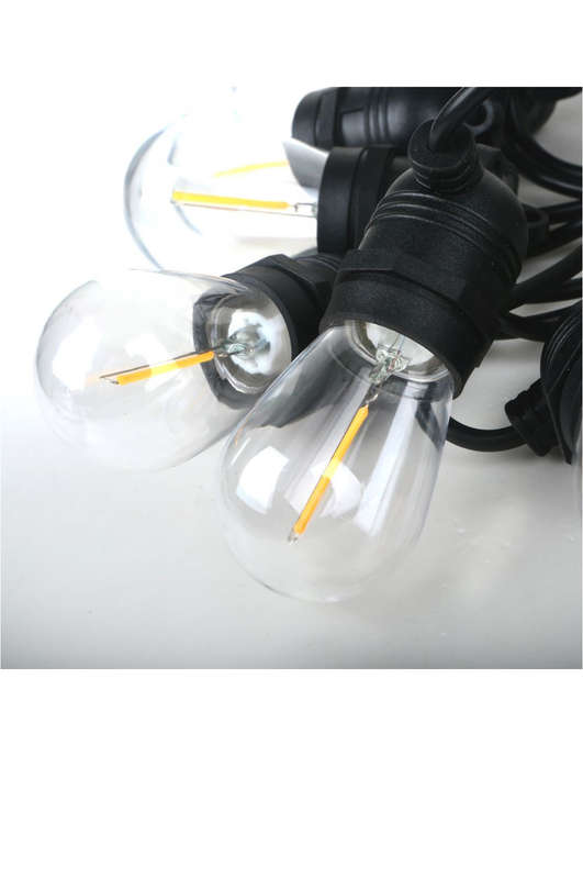 2 Pack-5-meter 10 bulb retro string light and solar panel