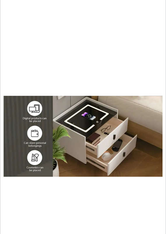 SMART SIDE TABLE WITH WIRELESS CHARGING STATION Nightstand