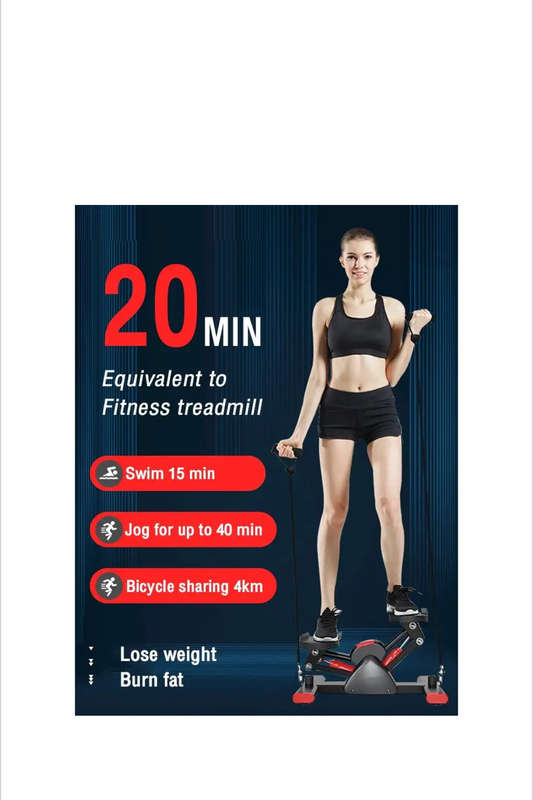 V Shape Fitness Stepper Exercising Machine With Resistance Band