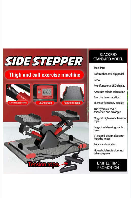 V Shape Fitness Stepper Exercising Machine With Resistance Band