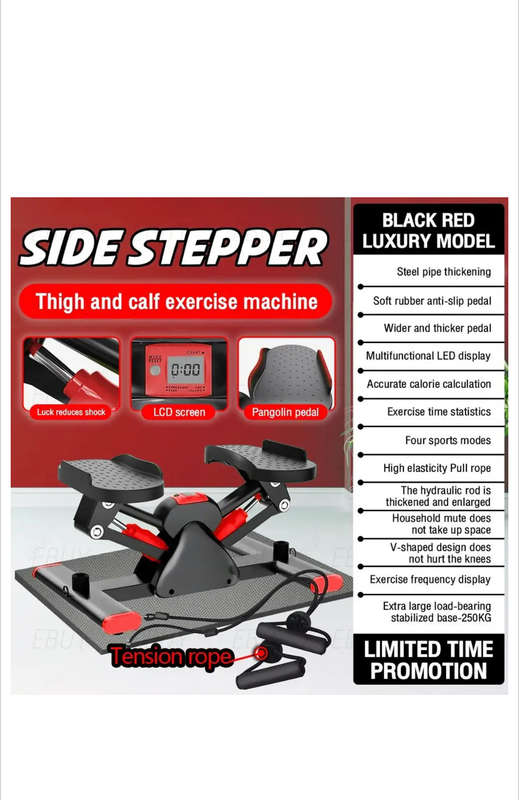 V Shape Fitness Stepper Exercising Machine With Resistance Band