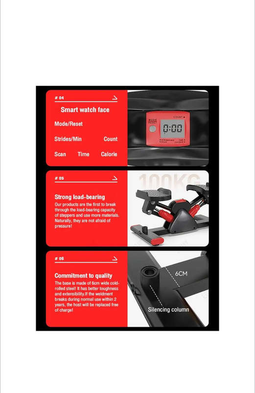 V Shape Fitness Stepper Exercising Machine With Resistance Band