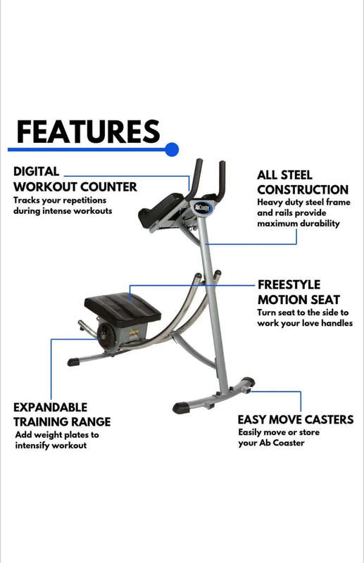 GB Ab Coaster Ultimate Core Workout, 6 Pack Ab Exercise Machine