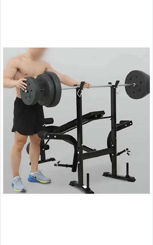 Weight Lifting Bench with Barbell Rack for Workout and Fitness Training