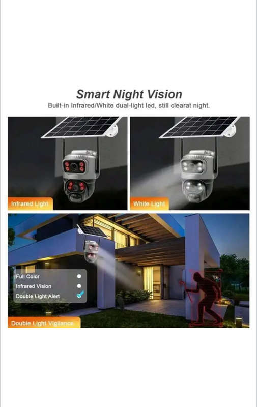 4G Solar Powered Outdoor Night Vision IP Camera With V380Pro App