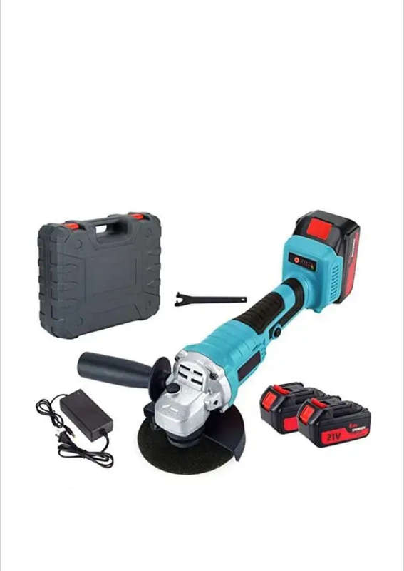 Cordless Angle Grinder Brushless 21V 115mm with 2xBatteries and Carry Case