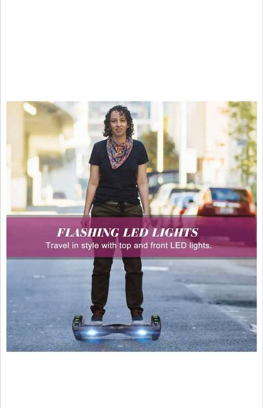 10" Smart Balance Hoverboard With Bluetooth Speaker And LED Light
