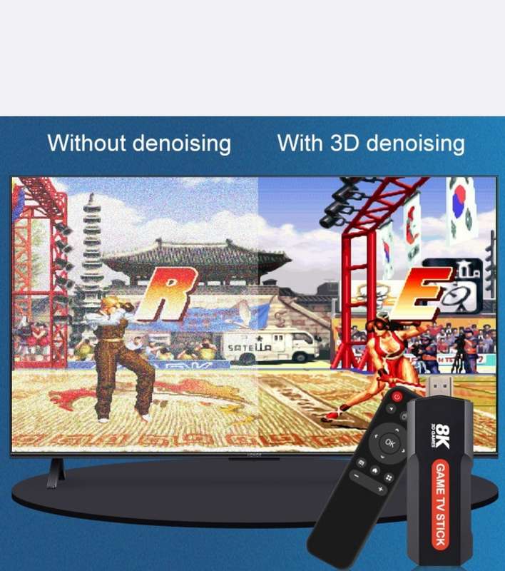 8K Ultra HD TV Stick Game Console + 2 x Wireless Controllers Gamepad Set