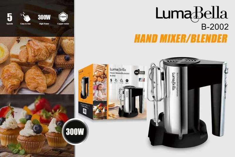 Luma Bella Black Hand Mixer