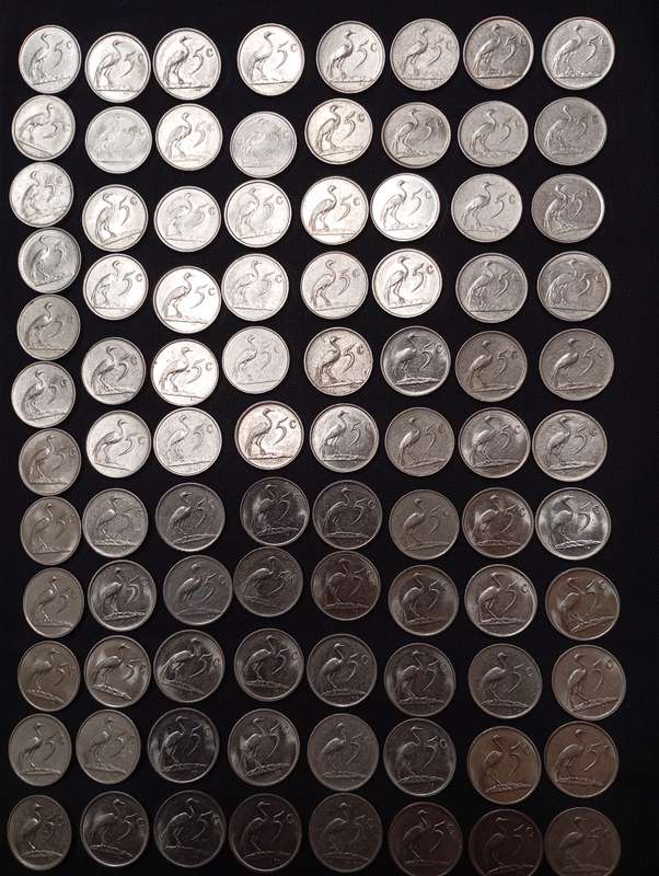 Republic Of South Africa 5 Cents 1970s-1980s