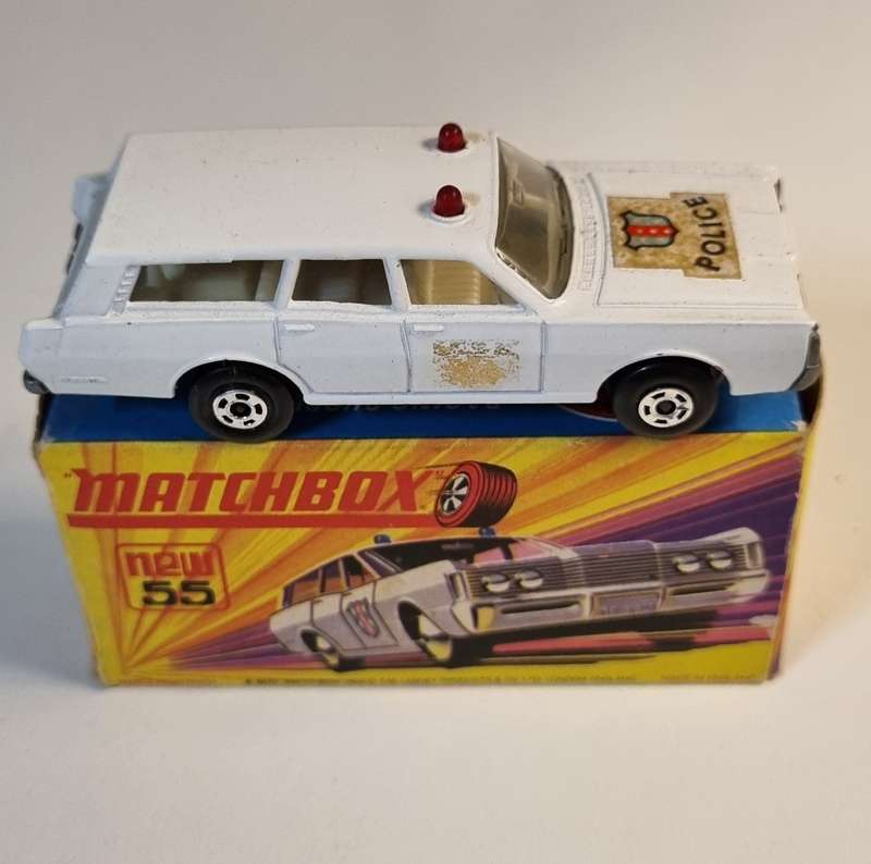 Matchbox Lesney 55E Mercury Commuter Police Original Box
