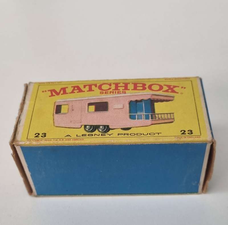 Matchbox Lesney Matchbox 23d, Trailer Caravan Original Box