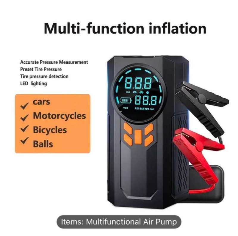 4 in 1 Car jumpstarter (1pc multifunction Portable Jumpstarter with Air compressor) GREAT SPECIAL