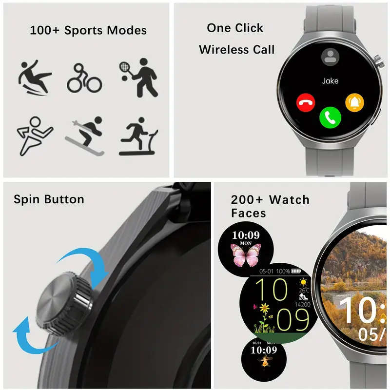 Valentine's gift -Coiusor Smartwatch for Men & Women - Waterproof IP68, Wireless Calls & Messages, V