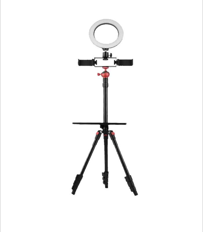 Mobile Phone Live Fill Light Bracket with two mobile installation holder