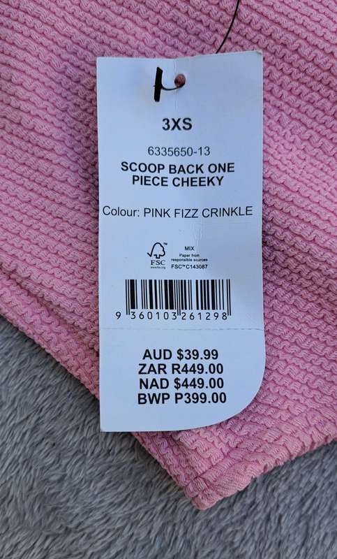 Cotton On Brand new swimsuit with tags, Scoop back one piece costume baby pink XS