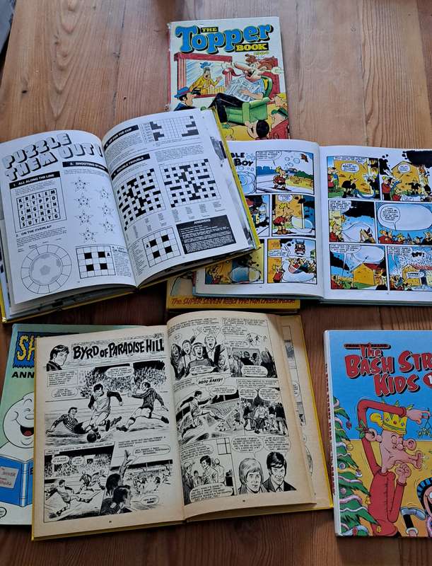 7x comic cartoon annual books for boys action adventure funny humor rare vintage fleetway print