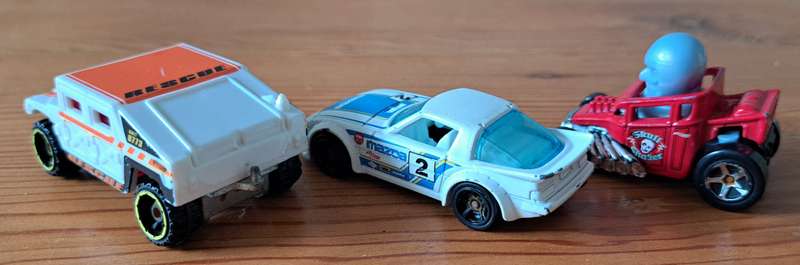 3x Hotwheel cars - diecast steel motor car toys boys collectors item