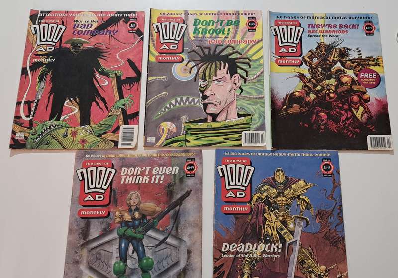 5x The Best Of 2000AD Judge dredd vintage old rare retro comic books Fleetway & IPC magazine's