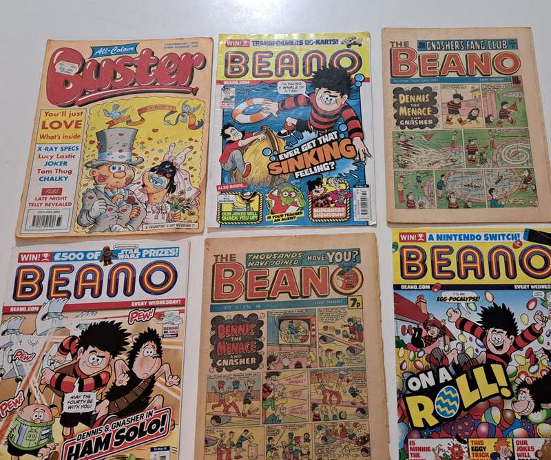 6x Beano / Buster British classic comic books rare retro old collectable kids children cartoon