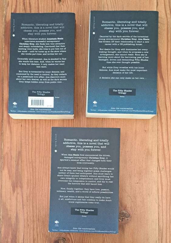 Fifty Shades 3 vol box set Trilogy Grey, Darker, Freed e*rotic chic lit romance love B*DSM smut thri