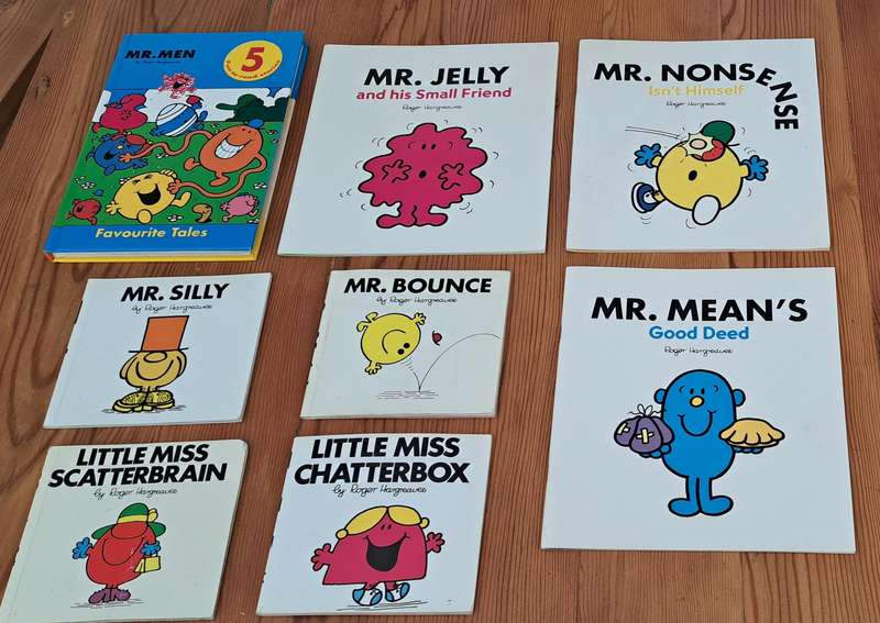 8x Mr Men & Little Miss books By Roger Hargreaves kids children's picture story books classic