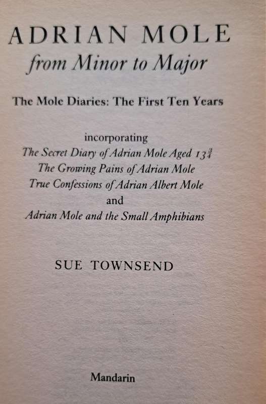 Adrian Mole From  minor to Major By Sue Townsend fiction humor comedy kid's children's classic novel