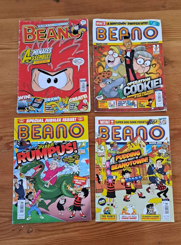 4x Beano comic books British classic pranks jokes comedy humor laughs